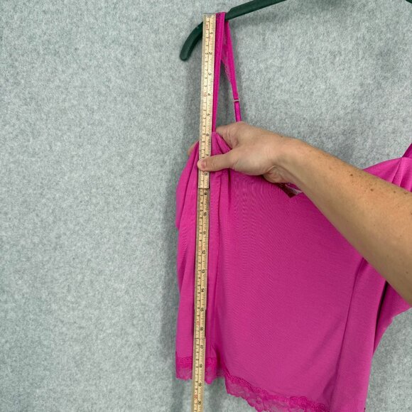 Victorias Secret Womens Adjustable Lace Trim Crop Cami Top Size L Hot Pink NEW - Picture 8 of 9